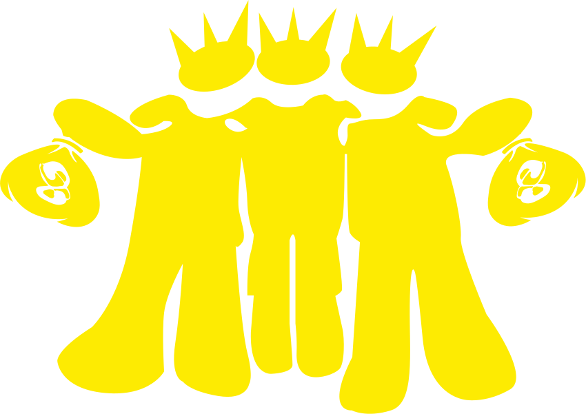 Bloody Boys crown trio logo in yellow