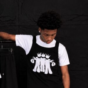 Rahmany11 wearing the Bloody Boys logo tank over a white tee